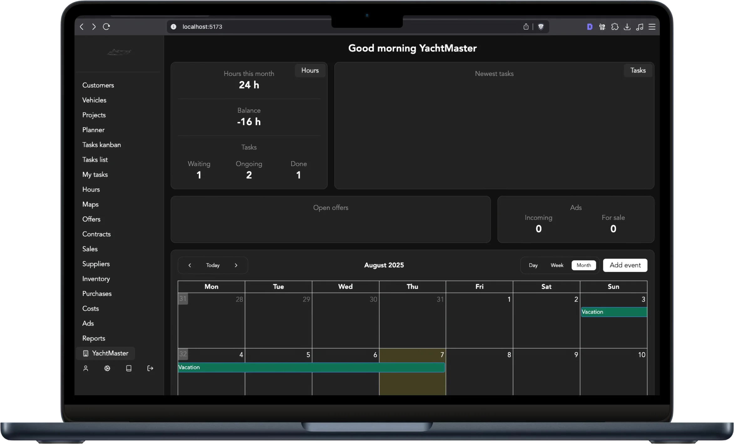 YachtMaster - Marina and ship yard ERP system